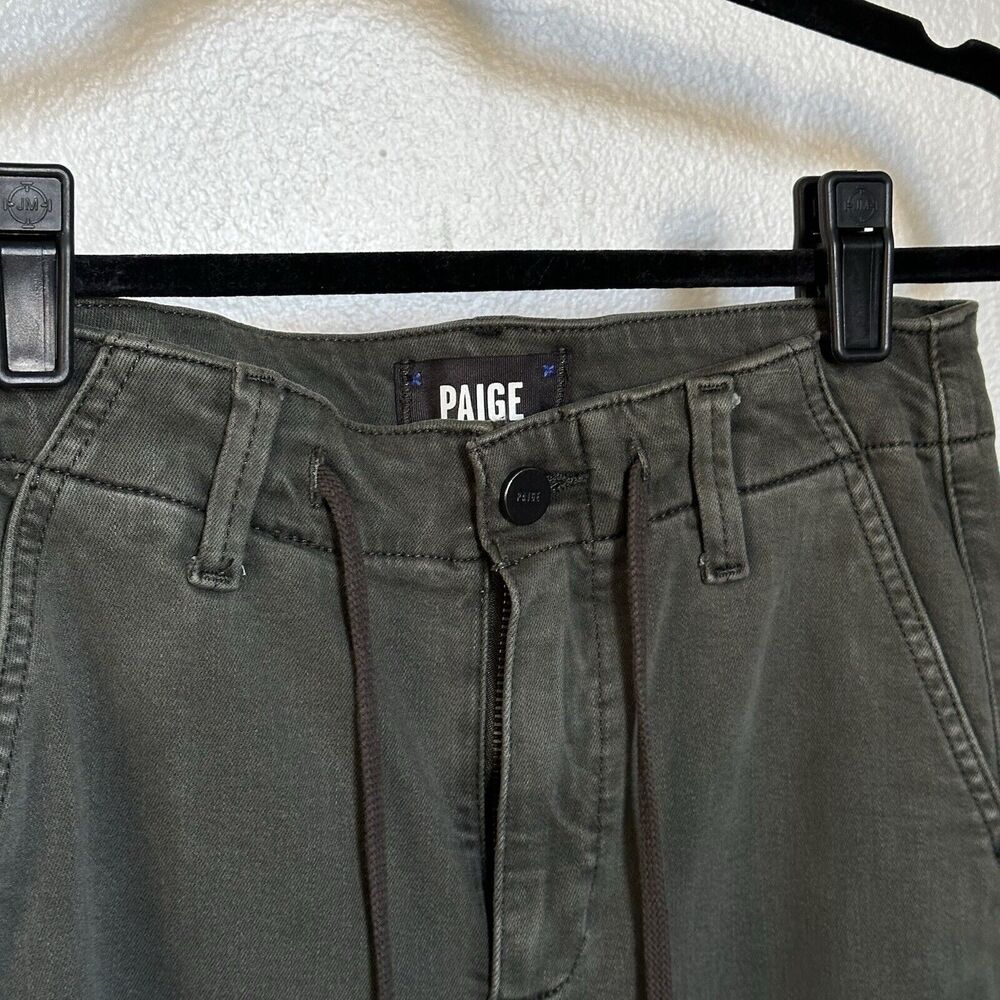 Paige Christy Cargo Pants Vintage Sage Drawstring Pants 24 (Also Fit 25 ) $219 - Picture 2 of 7